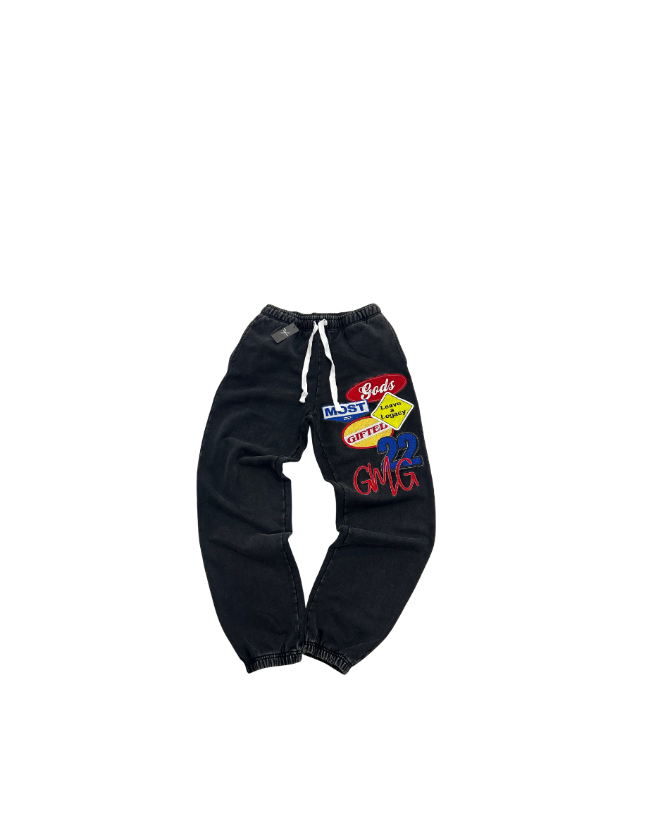Black Acid wash joggers