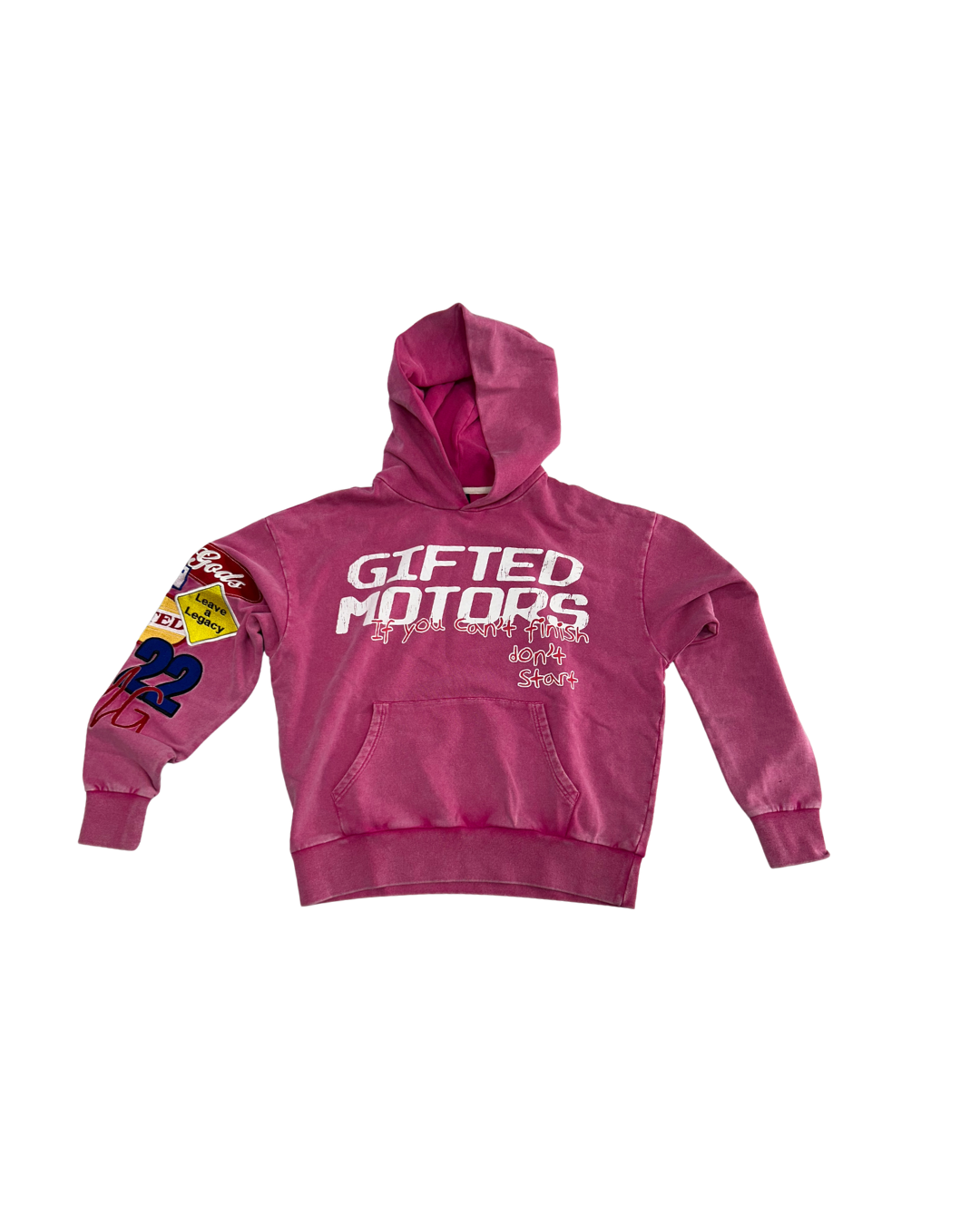 Pink Acid wash Gifted motors hoodie